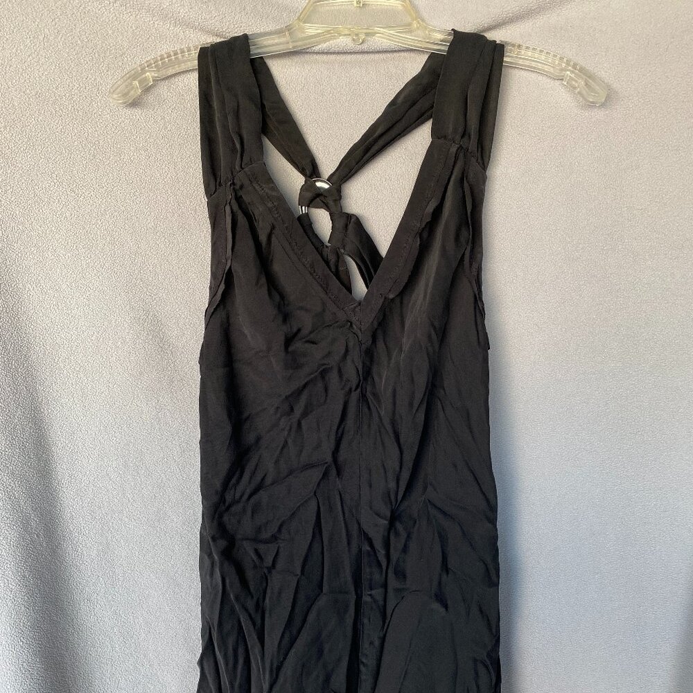Banana Republic 100% Silk Black Twist Back Tank Top Size S | Sleeveless Blouse